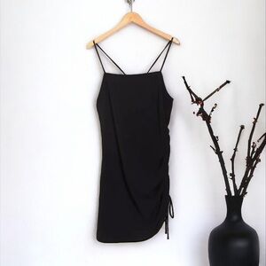 Sophie Rue by Nordstrom Black Cinched Side Tie Cami Mini Dress